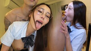 A cute schoolgirl is being fucked by her stepbrother