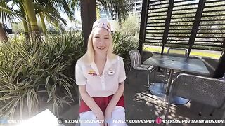 A girl has huge boobs, she works in a special agency