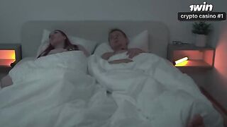A sexy redhead gets fucked on the bed and has a creampie
