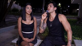 Perfect body Latina gets fucked hard in the street in an interview
