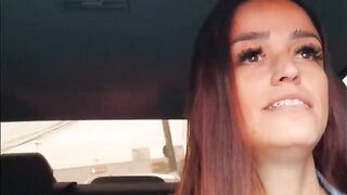The girl showed her skills in public, getting intimate in the car