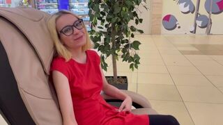 A pretty and shy girl agreed to sex for money in a public restroom