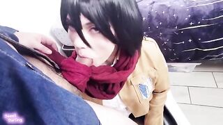 A couple enjoys role play with a shove from behind