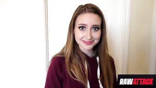 Petite Laney Grey takes on a massive cock in intense action