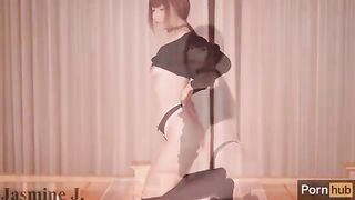 Cute Asian girl Jasmine J rides a big dildo from the bottom