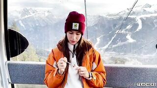 A blowjob from a stranger in the mountain cableway, culminating in an intense finish