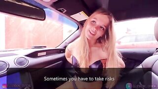 The girl fell in love and made blowjob right in the car