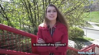 A nervous girl gets fucked through a gloryhole for cash