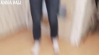 Babe fucks with a sex doll in missionary pose, shaking with pleasure
