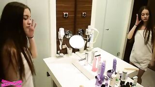 Guy fucked cute teen SolaZola in the shower and on the bed