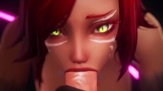 Taron has sex with Captain and uses her feet to pleasure him, a fetish-filled fantasy inspired by hentai