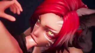 Taron has sex with Captain and uses her feet to pleasure him, a fetish-filled fantasy inspired by hentai