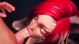 Taron has sex with Captain and uses her feet to pleasure him, a fetish-filled fantasy inspired by hentai